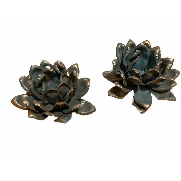 Unbranded Other - Two Metal flowers for crafts, jewelry, embellishments, accents - Water Lily
